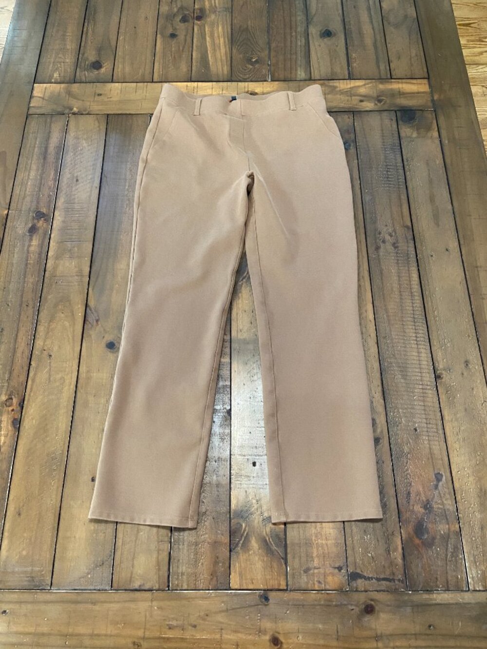 Quince Ultra-Stretch Ponte Straight Leg Pants Tan Medium